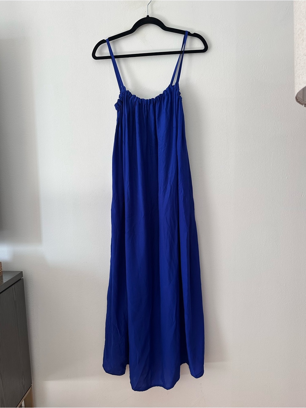 MIKOH Caye Maxi Dress Aquarium Blue S Small 100% Silk Beach Resort Cover Up Long